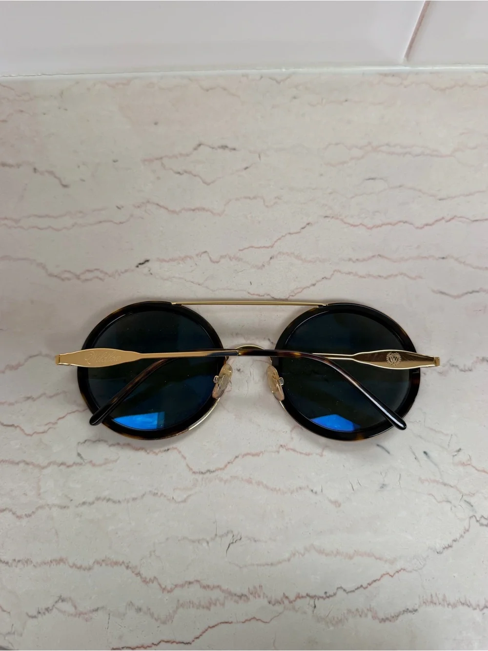 Wildfox Winona Gold and Tortoise Frame Round Sunglasses